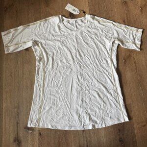 Universal Standard NWT ECHO SS Contrast Stitch Top White Cotton Blend T‎ Shirt